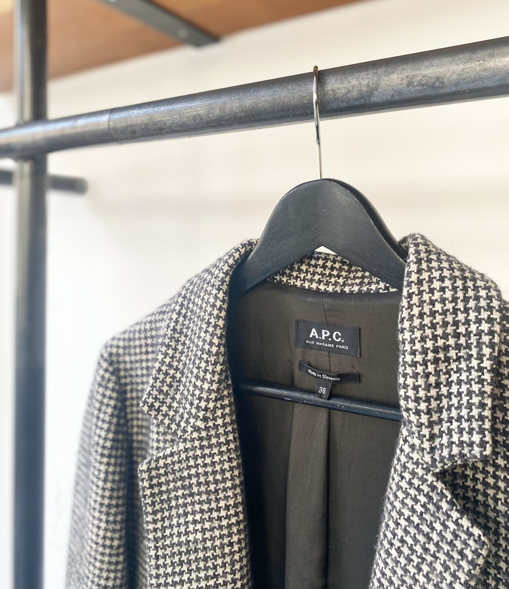 A.P.C. checked wool jacket size fr38