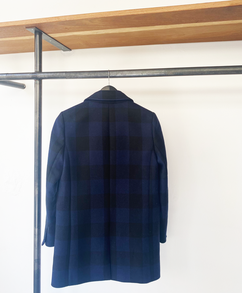 Maje wool checked coat size 34