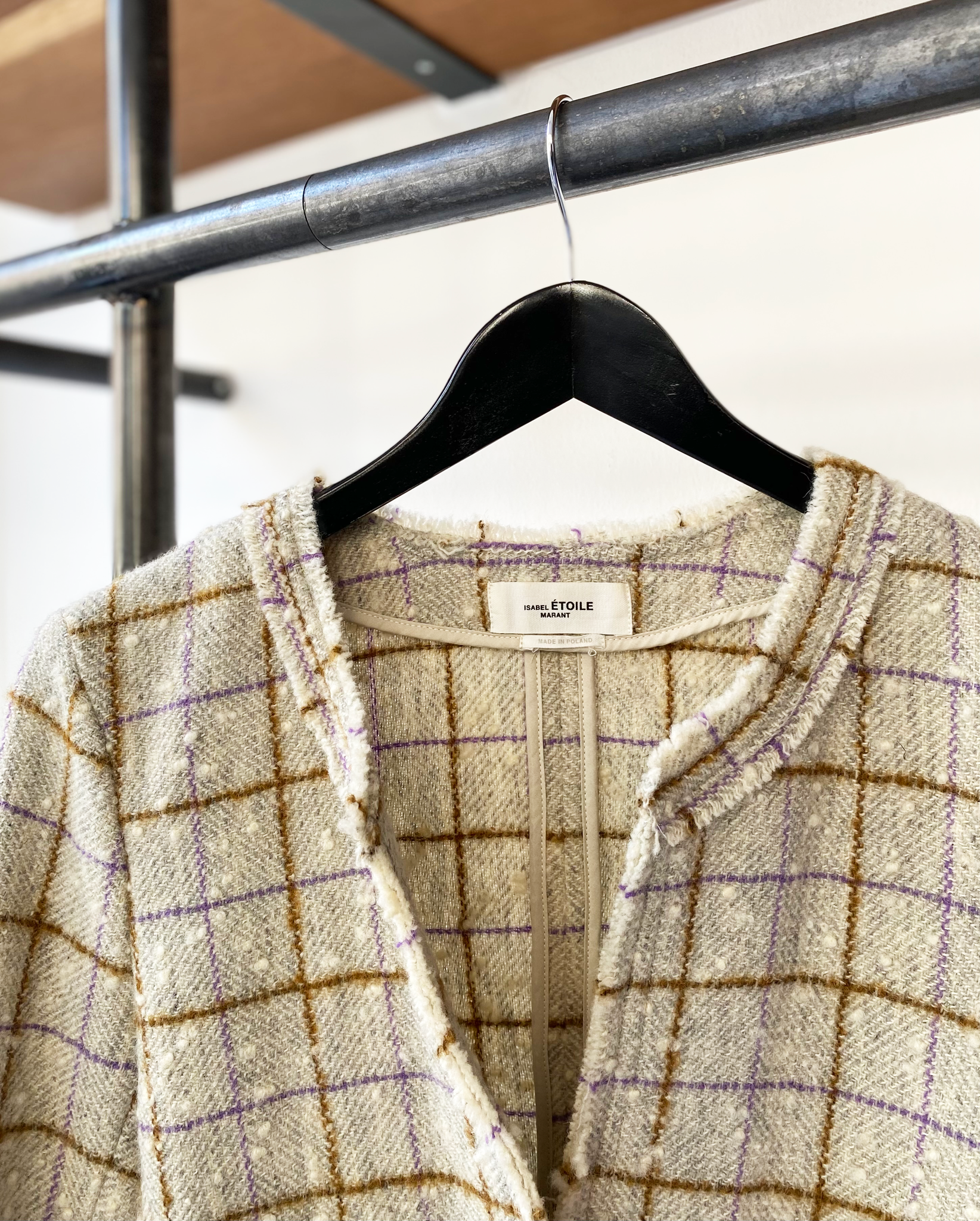 Isabel Marant Étoile wool checked textured jacket size 36