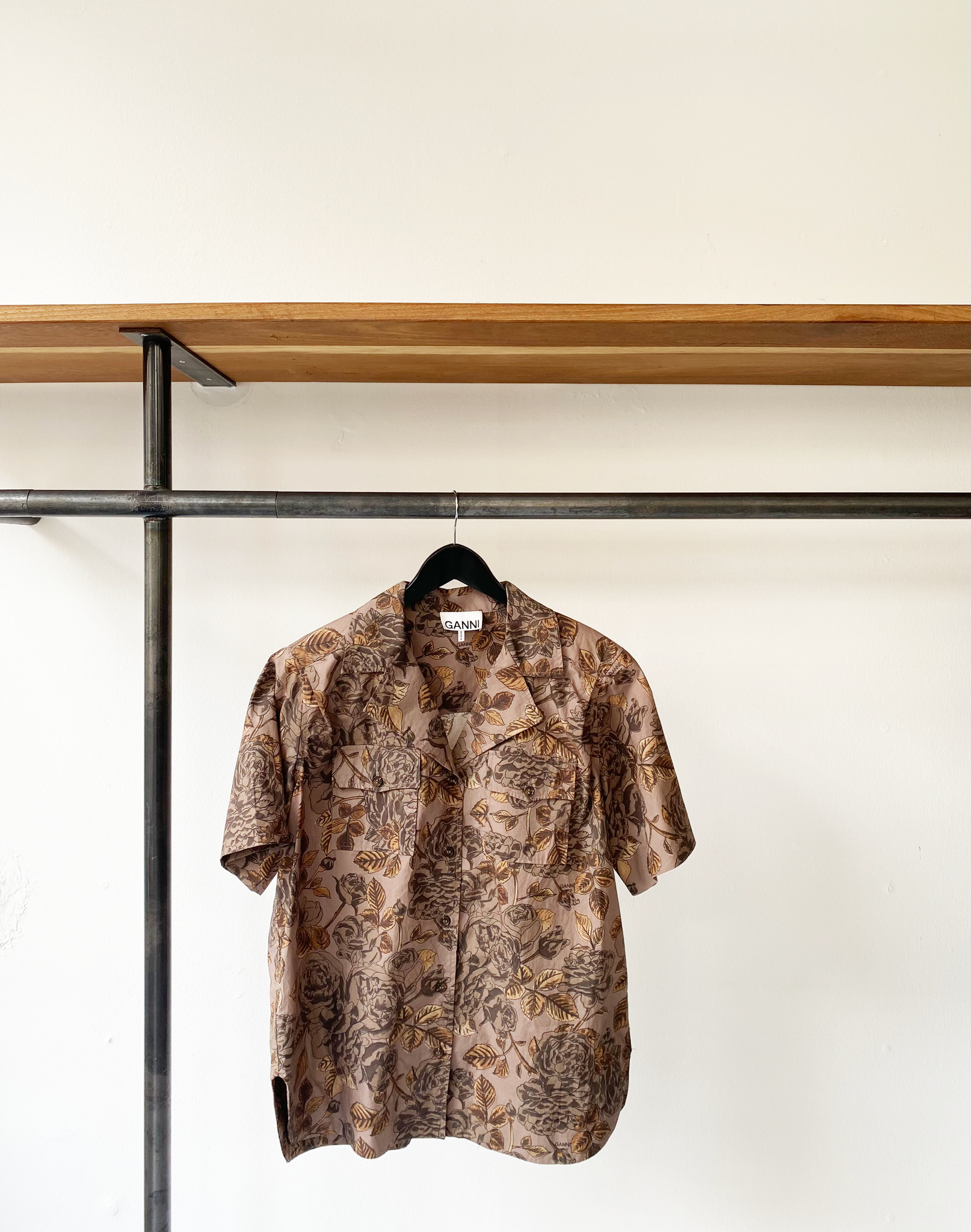 GANNI cotton floral print two piece set size 36