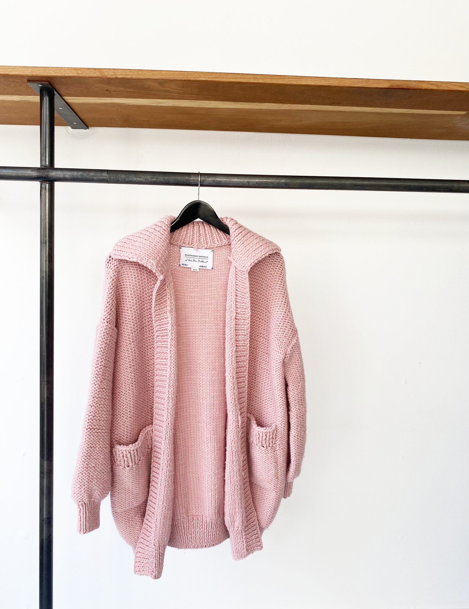 I love Mr. Mittens pink knitted cardigan one size