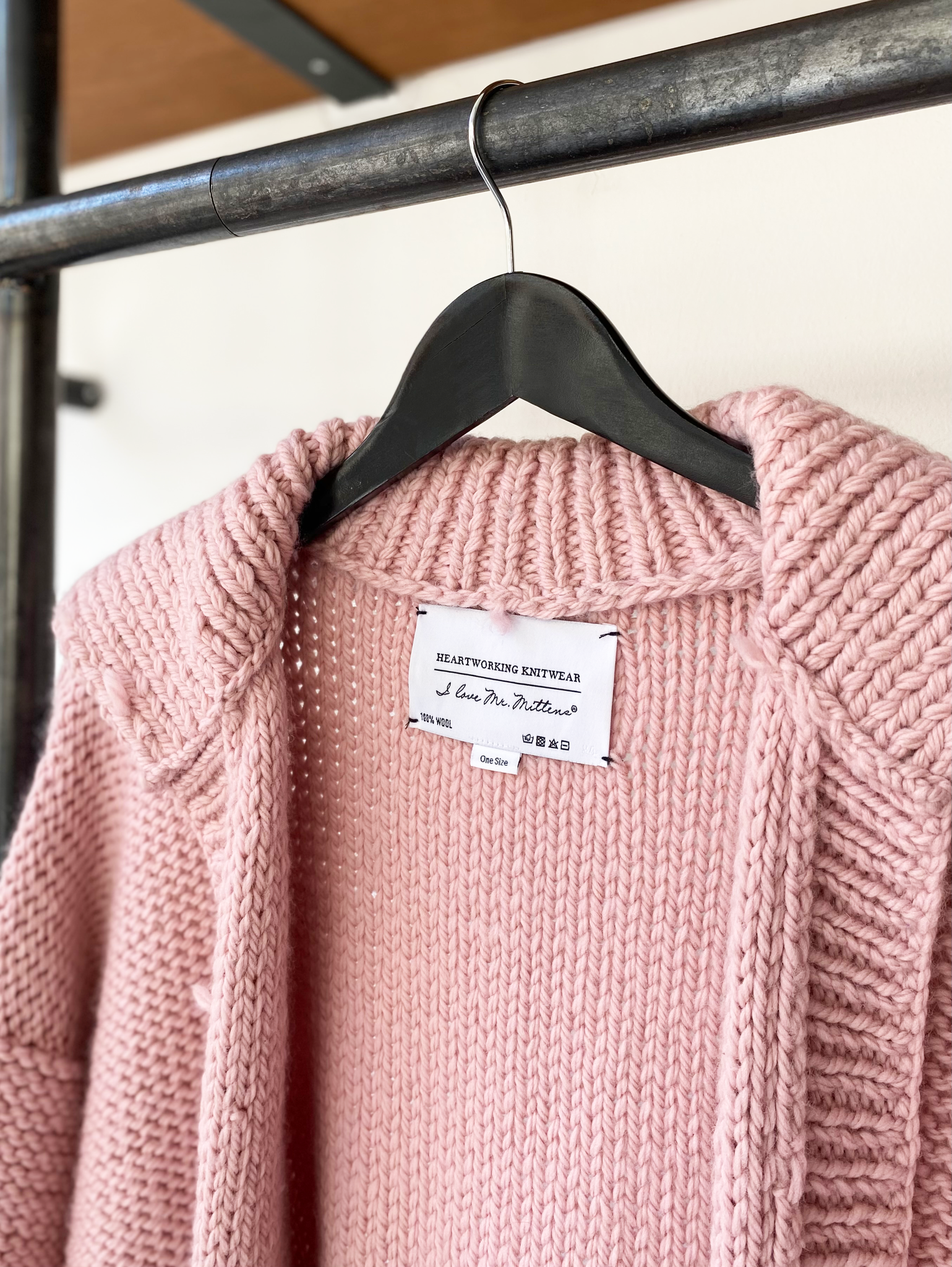 I love Mr. Mittens pink knitted cardigan one size