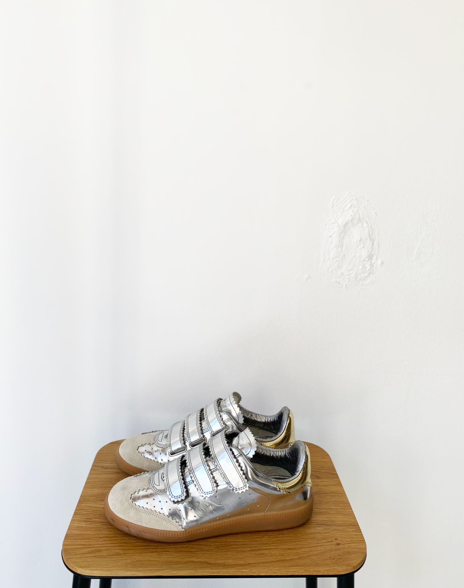Isabel Marant metallic silver sneakers size 37