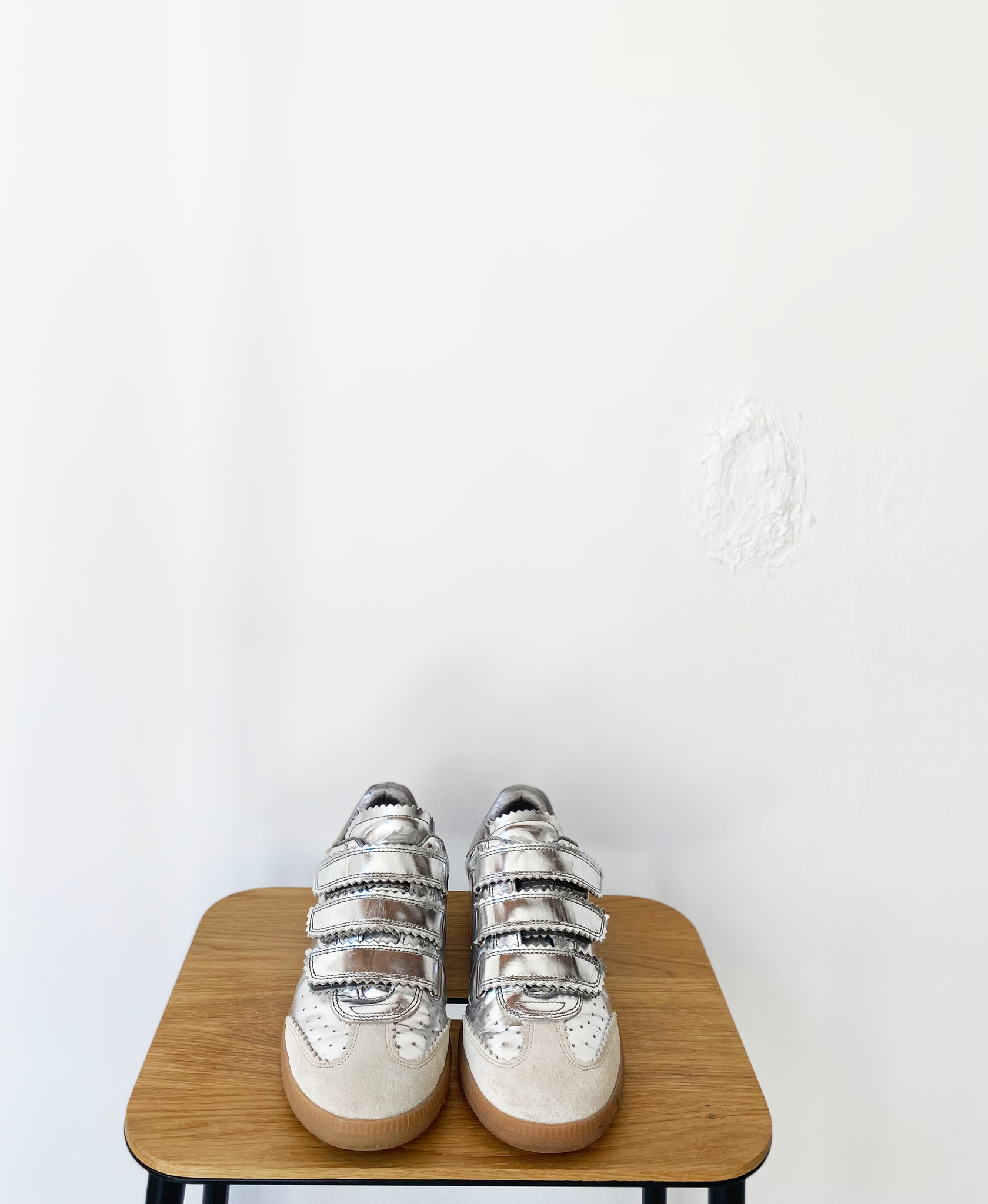 Isabel Marant metallic silver sneakers size 37