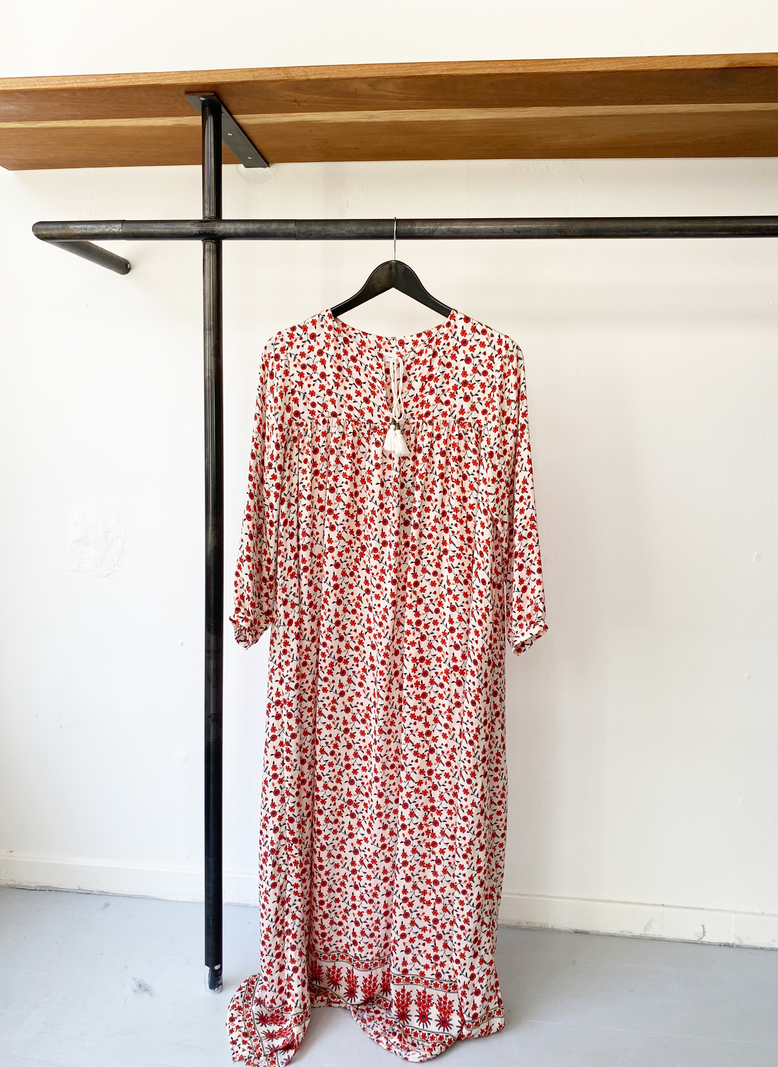 Anine Bing silk pattern maxi dress size XS S Reverse Studio