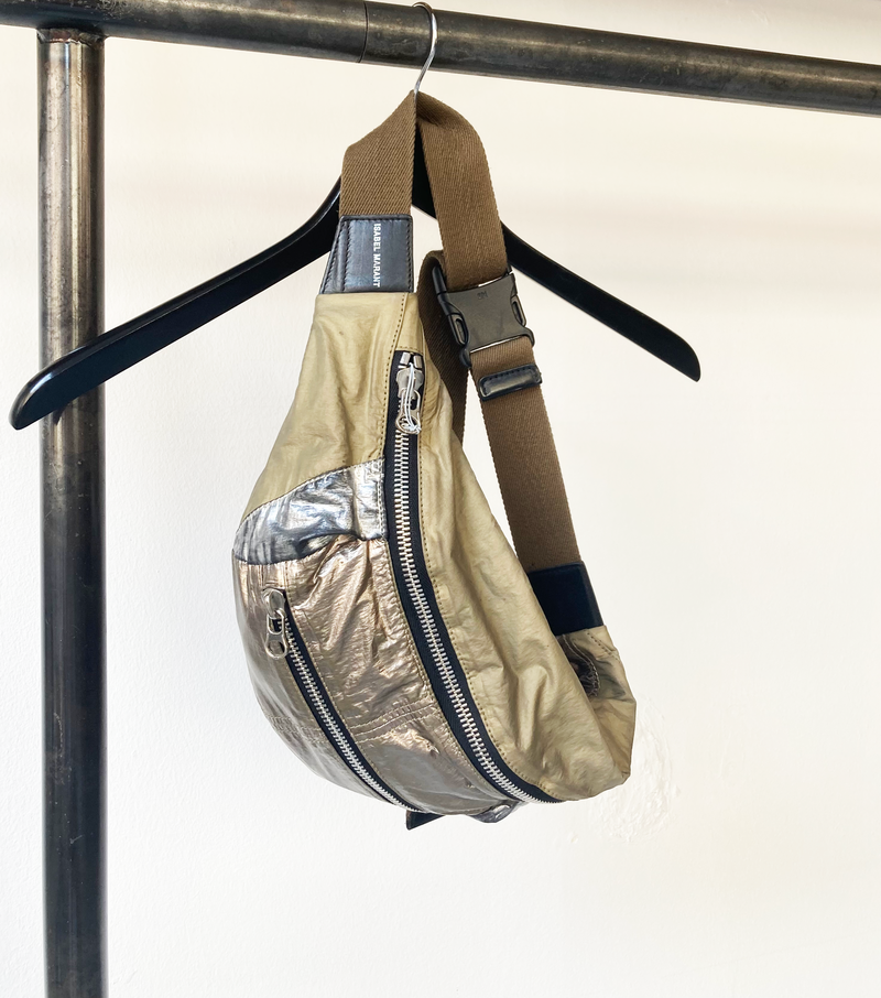 Isabel Marant khaki-silver-bronze belt bag
