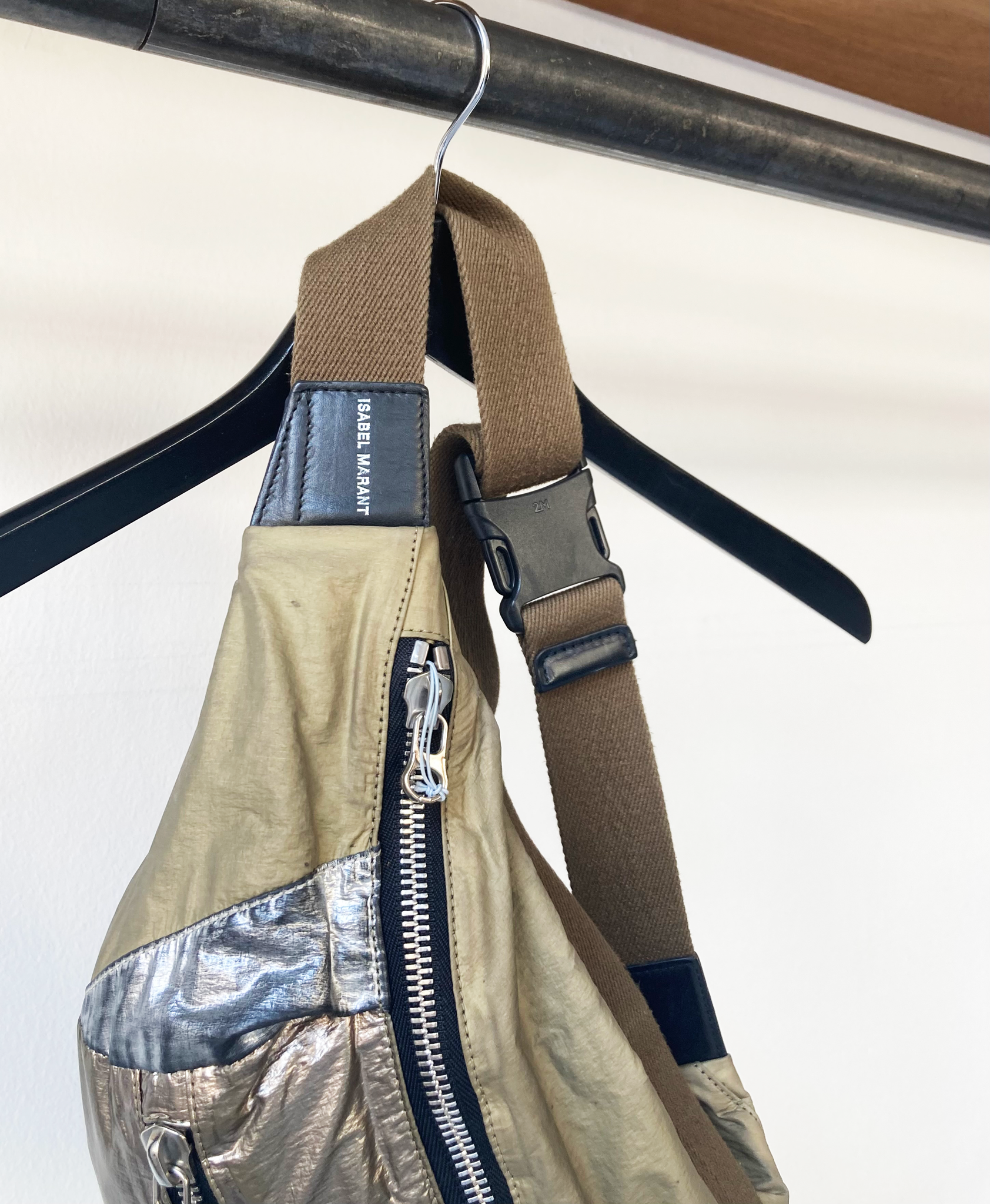 Isabel Marant khaki-silver-bronze belt bag