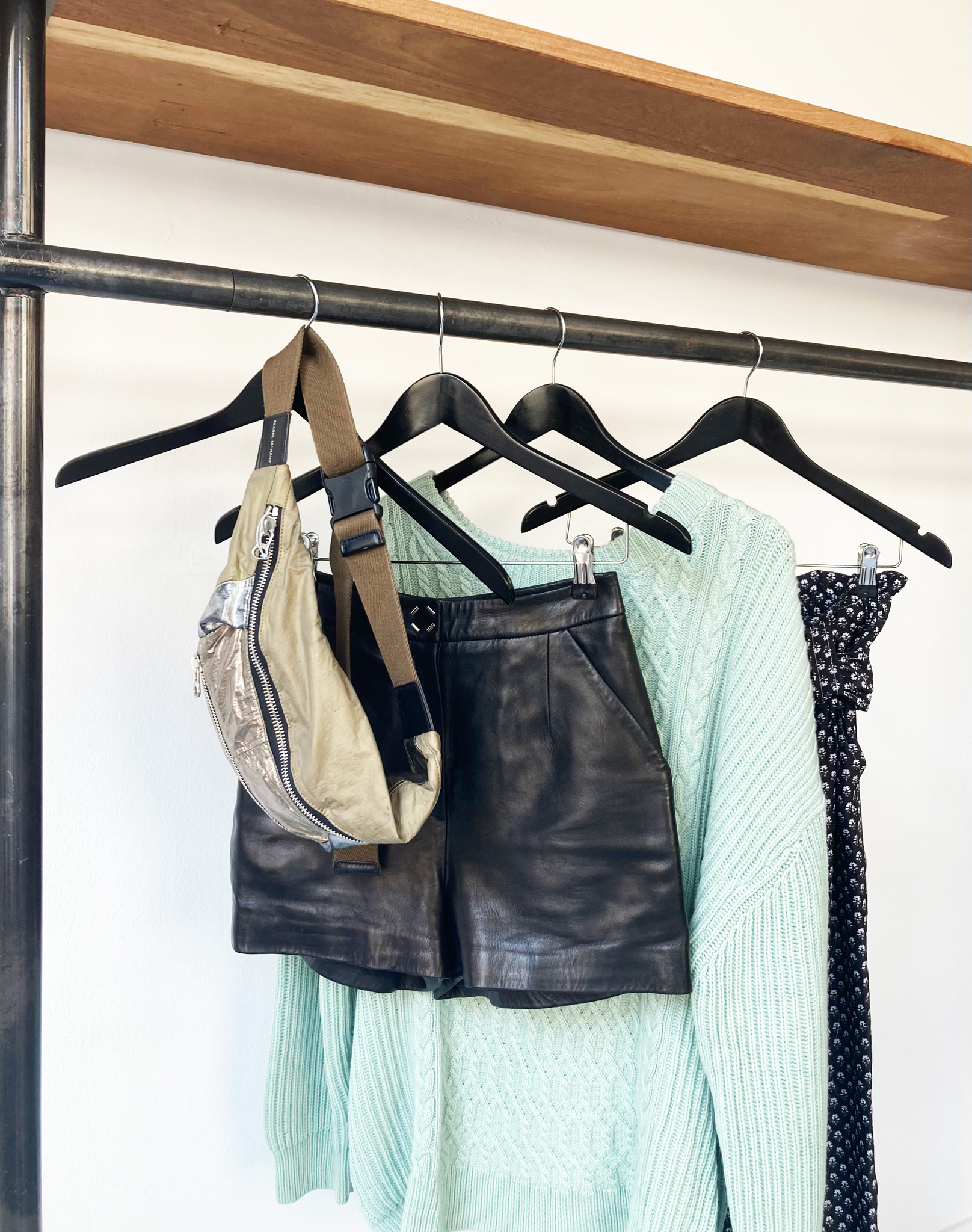 Isabel Marant khaki-silver-bronze belt bag