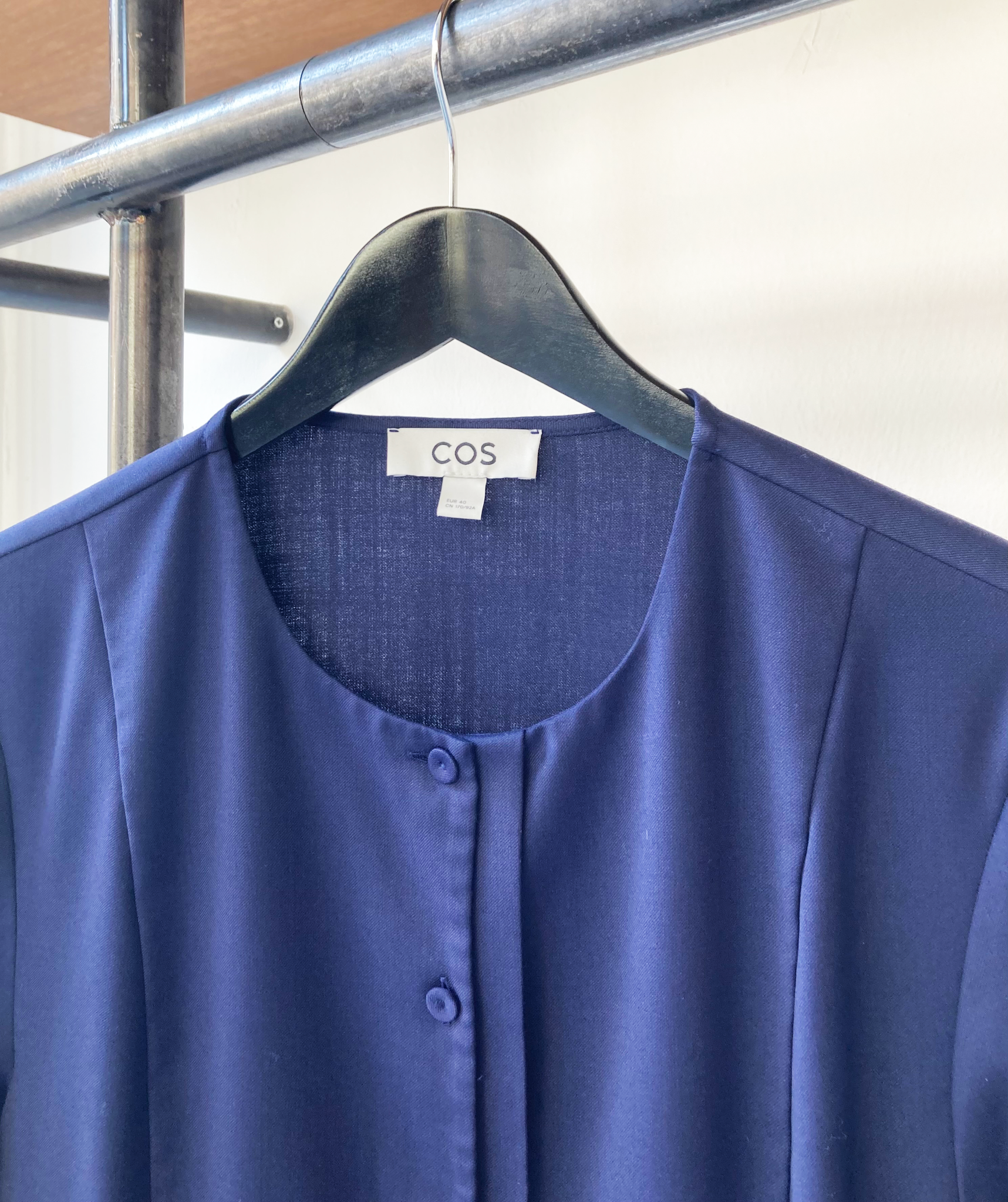 COS wool blend navy pleated dress size 40