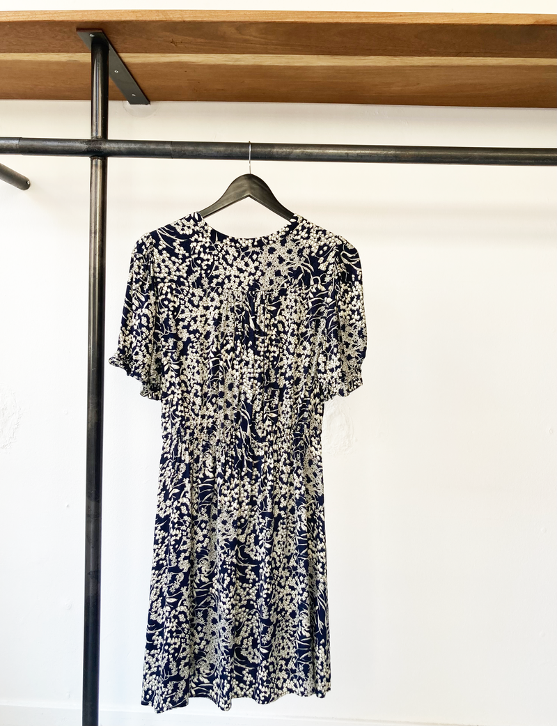 ba&sh blue-white pattern dress size 2