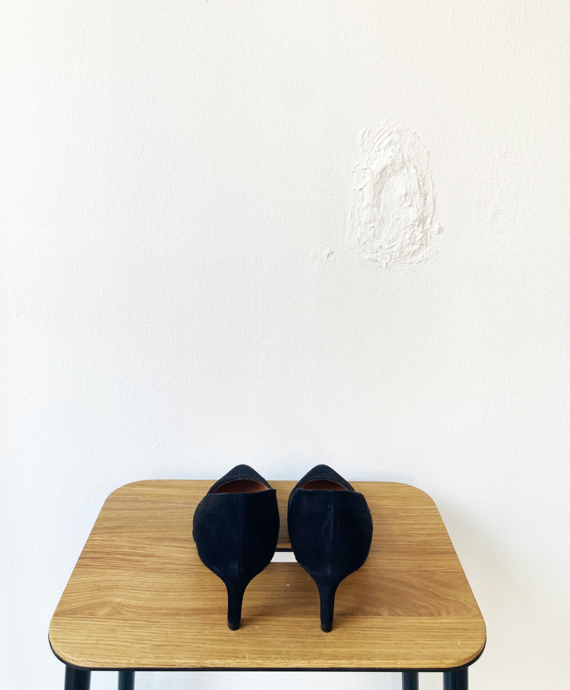 GANNI black suede pumps size 36