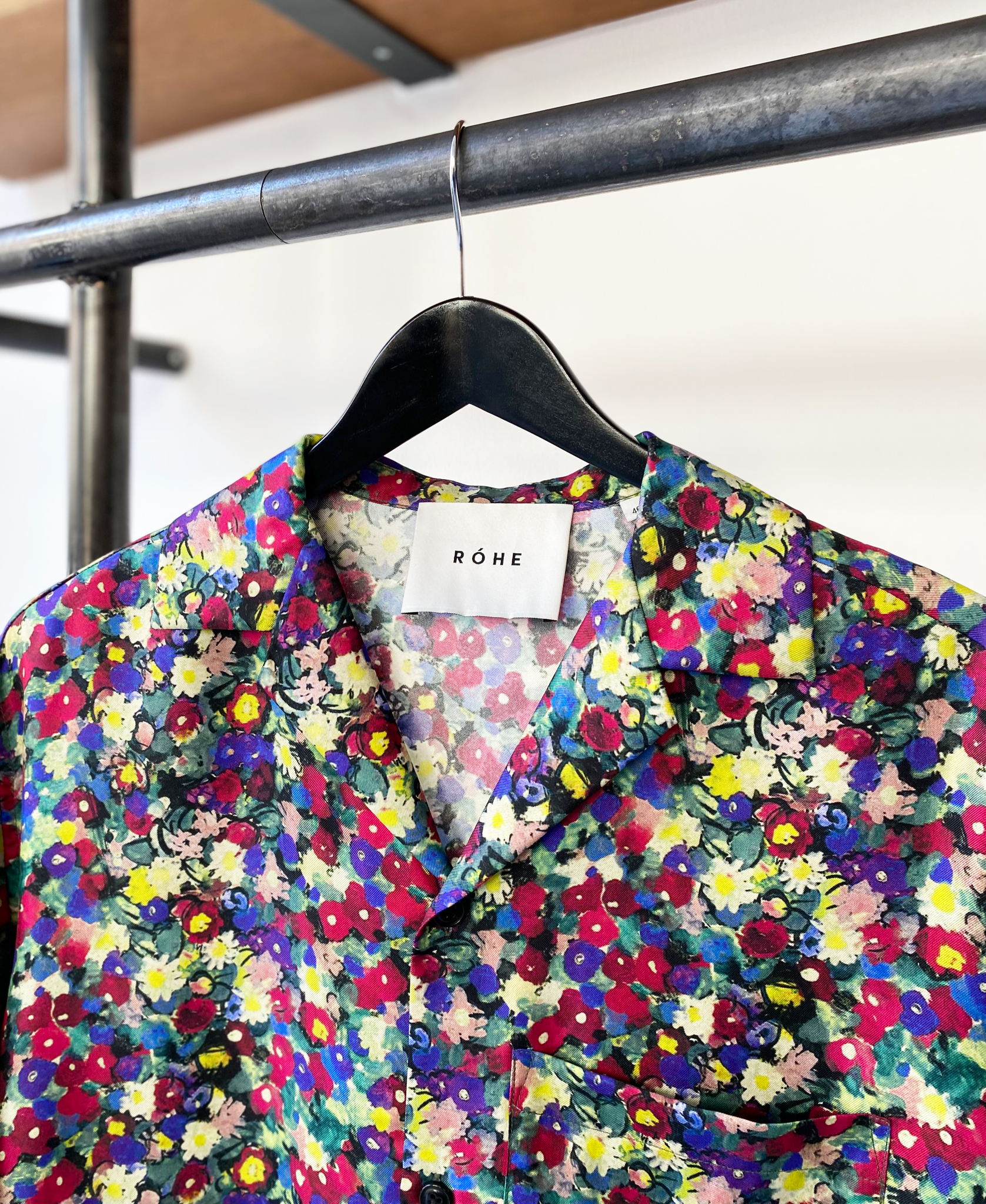 RÓHE silk shirt flower print size S/46