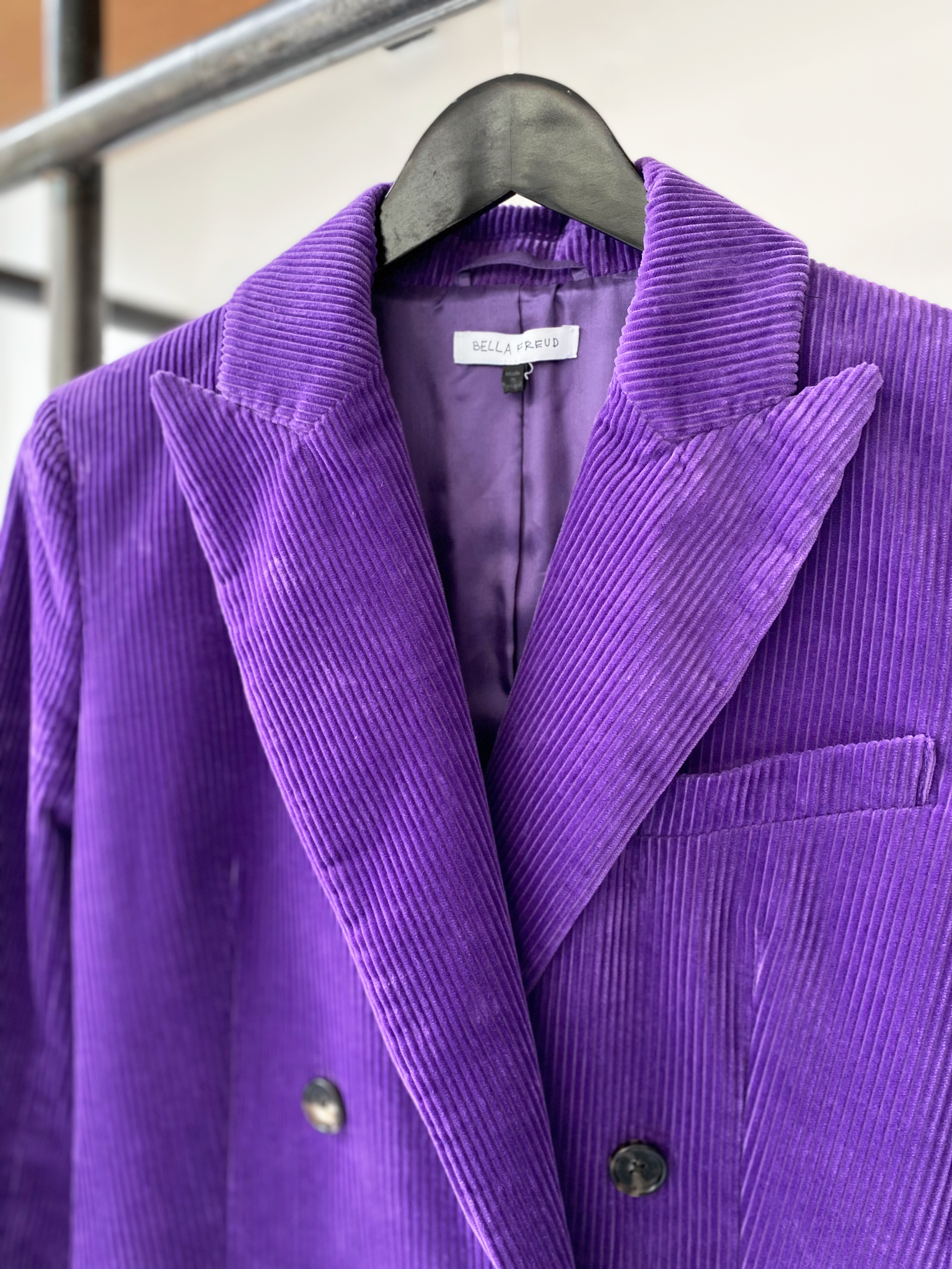 Bella Freud purple corduroy jacket