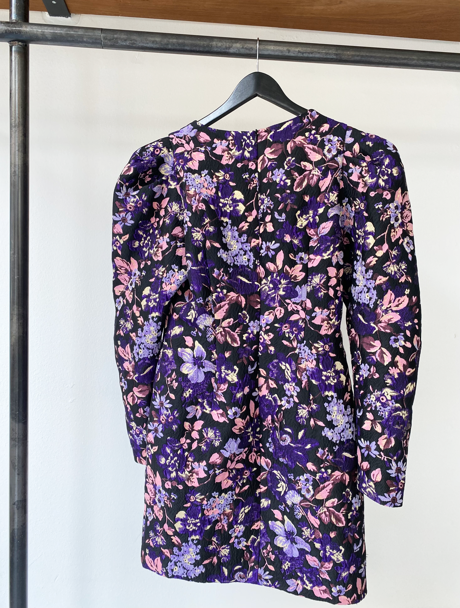 RÓHE floral pattern mettalized bodycon dress size 40