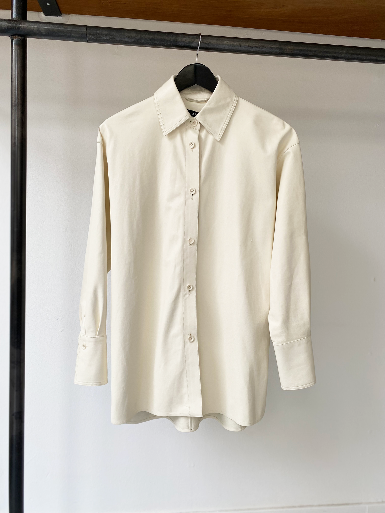 Arma lamb leather off white shirt