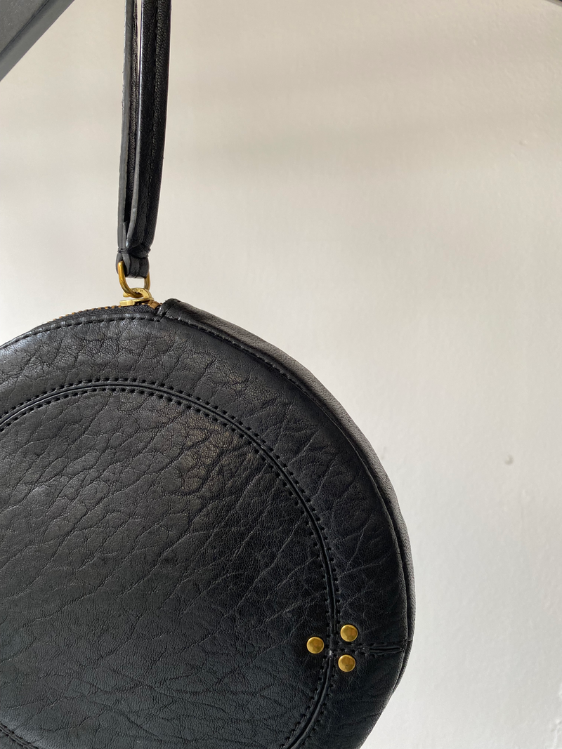 Dreyfuss leather round clutch