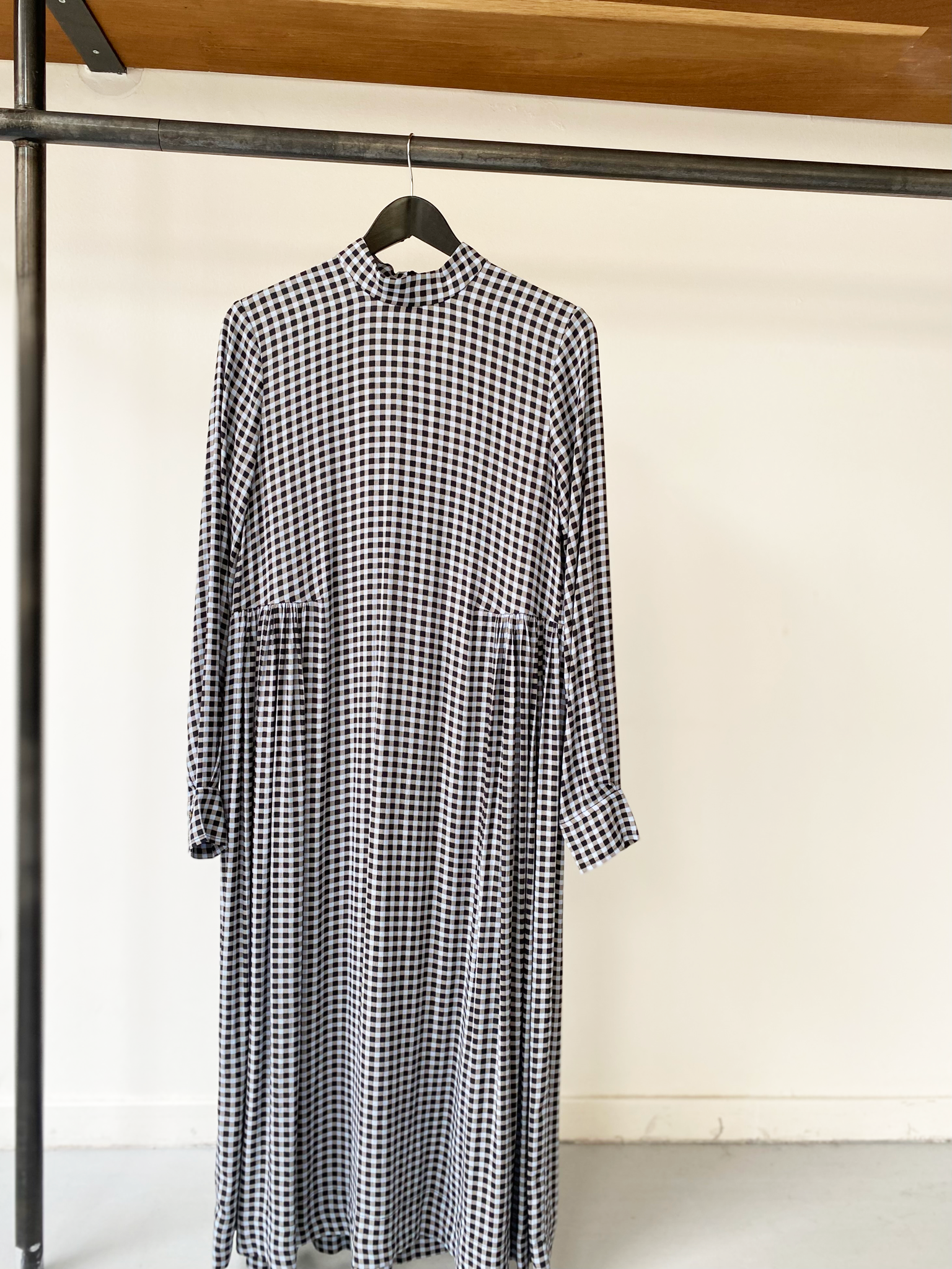 GANNI checkered maxi dress size S
