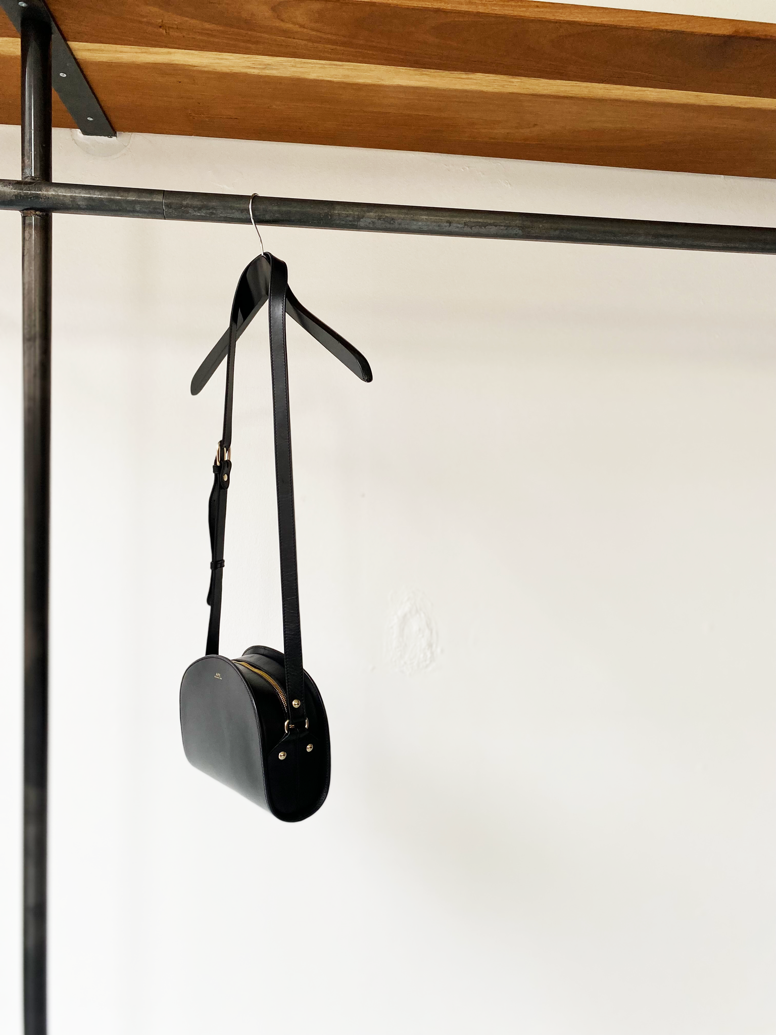 A.P.C. demi lune noir half moon bag