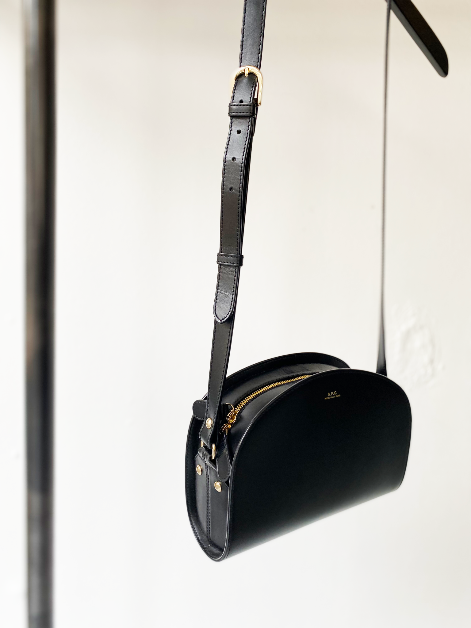 A.P.C. demi lune noir half moon bag
