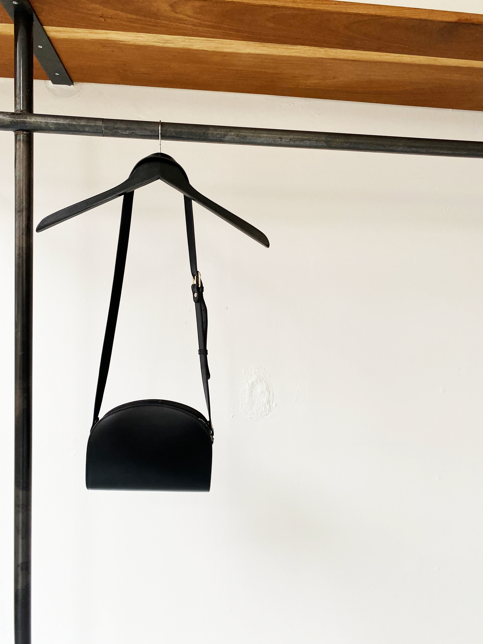 A.P.C. demi lune noir half moon bag