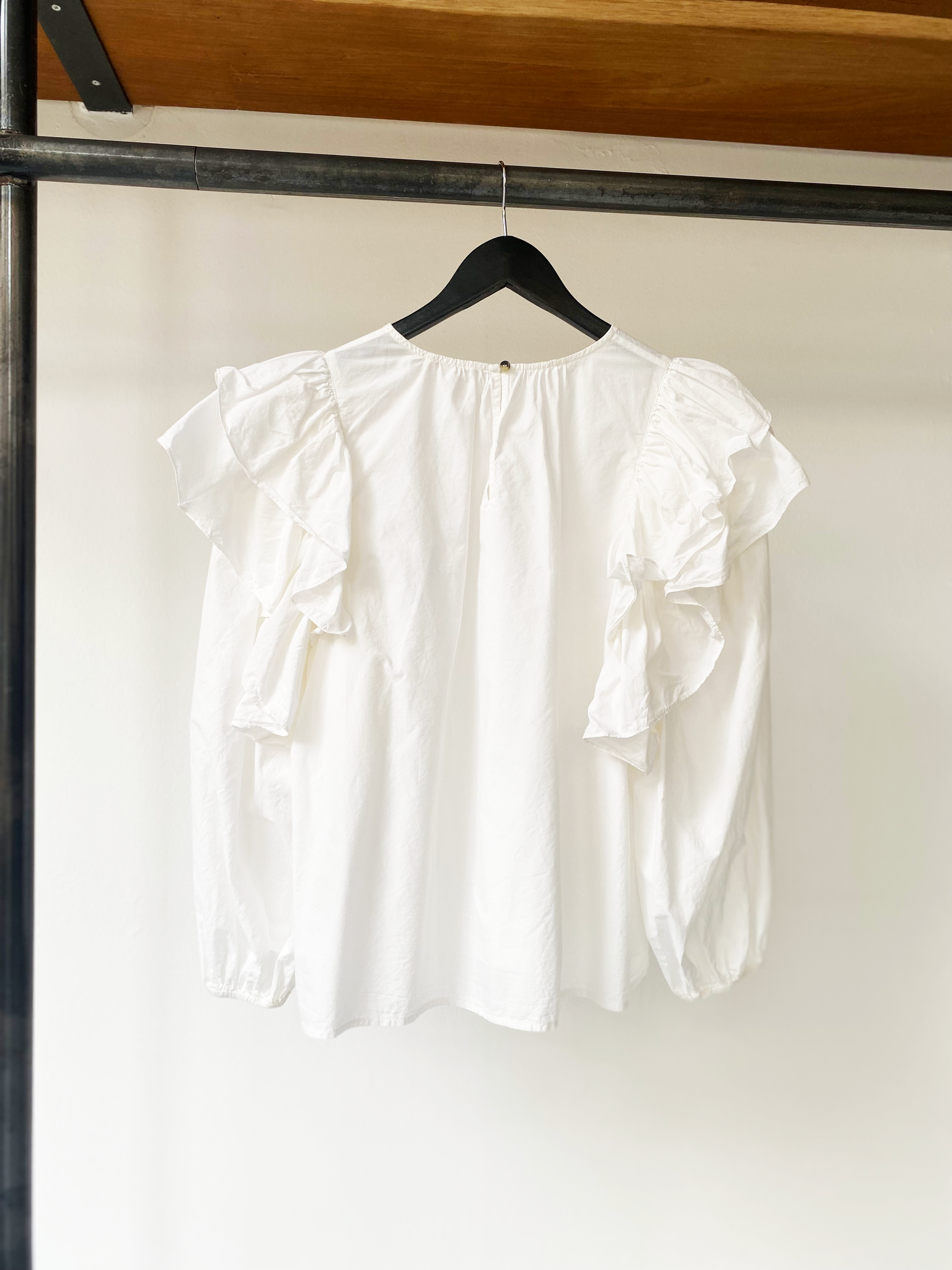 Ulla Johnson white cotton ruffle blouse size 6