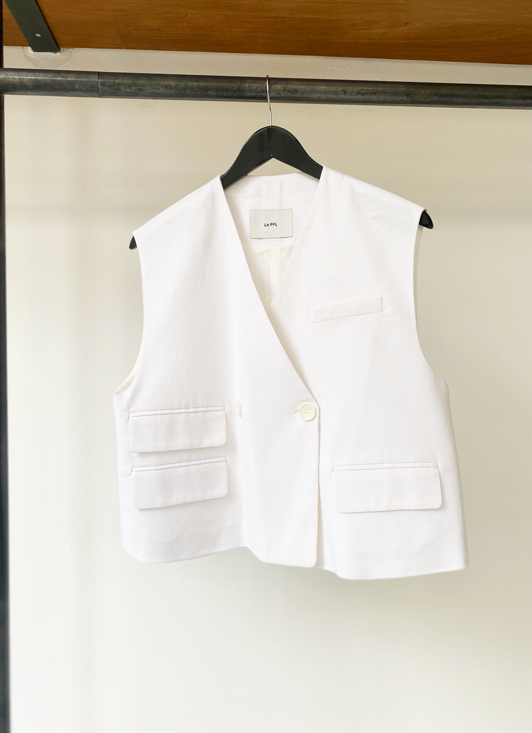 The Frankie Shop Le PPL linen blend vest size M