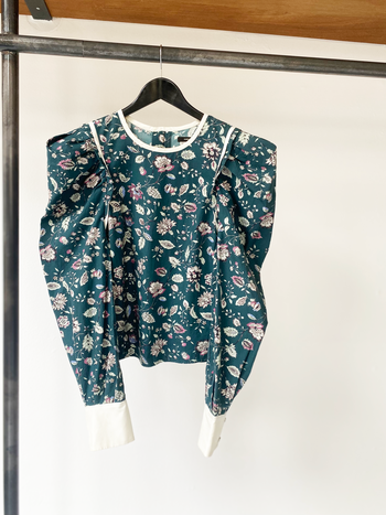 Isabel Marant floral puff sleeve top size fr38