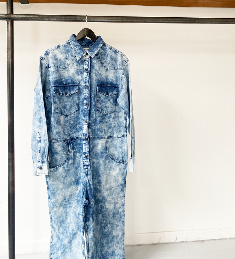 Isabel Marant Étoile denim tie-dye jumpsuit size fr38