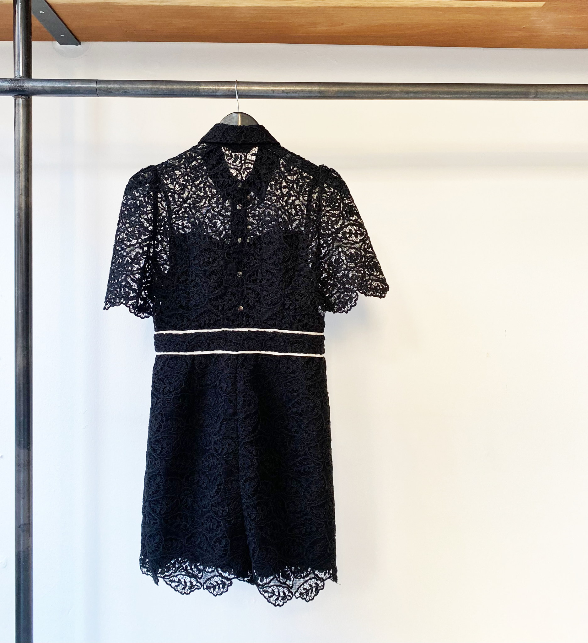 Sandro button down lace dress size 36