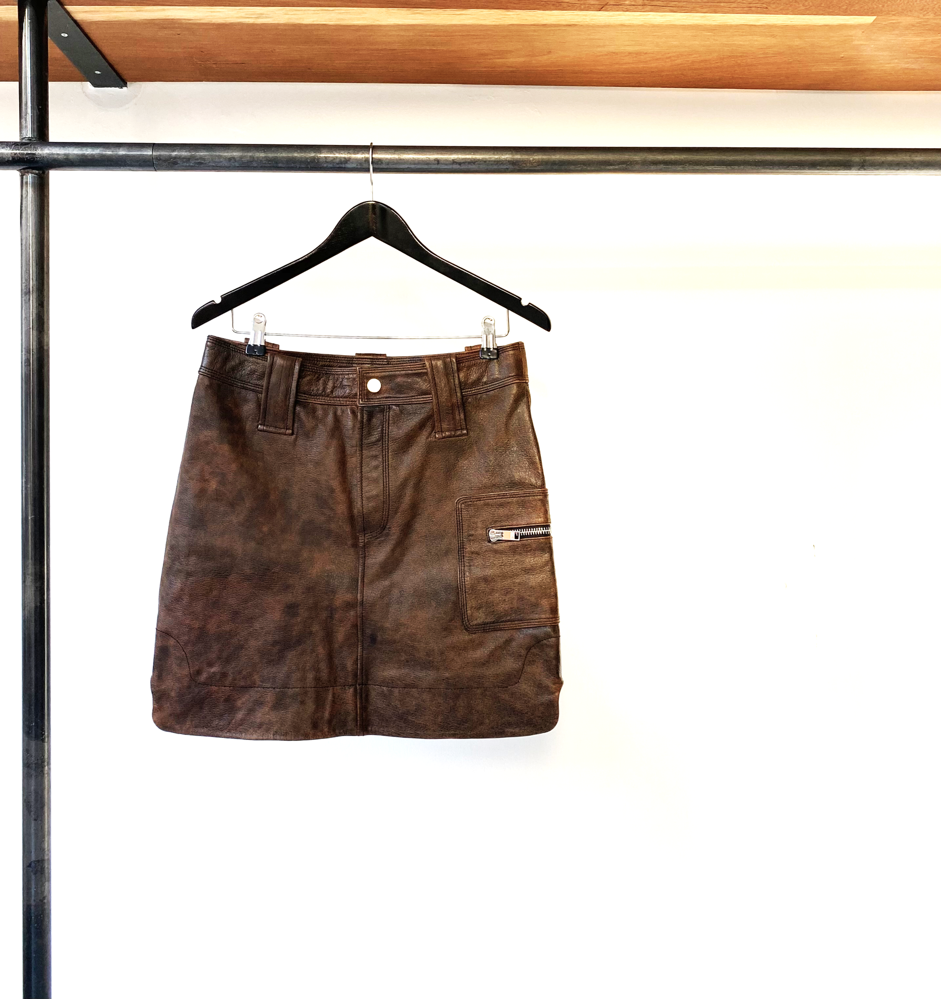 GANNI goat leather mini skirt size 38