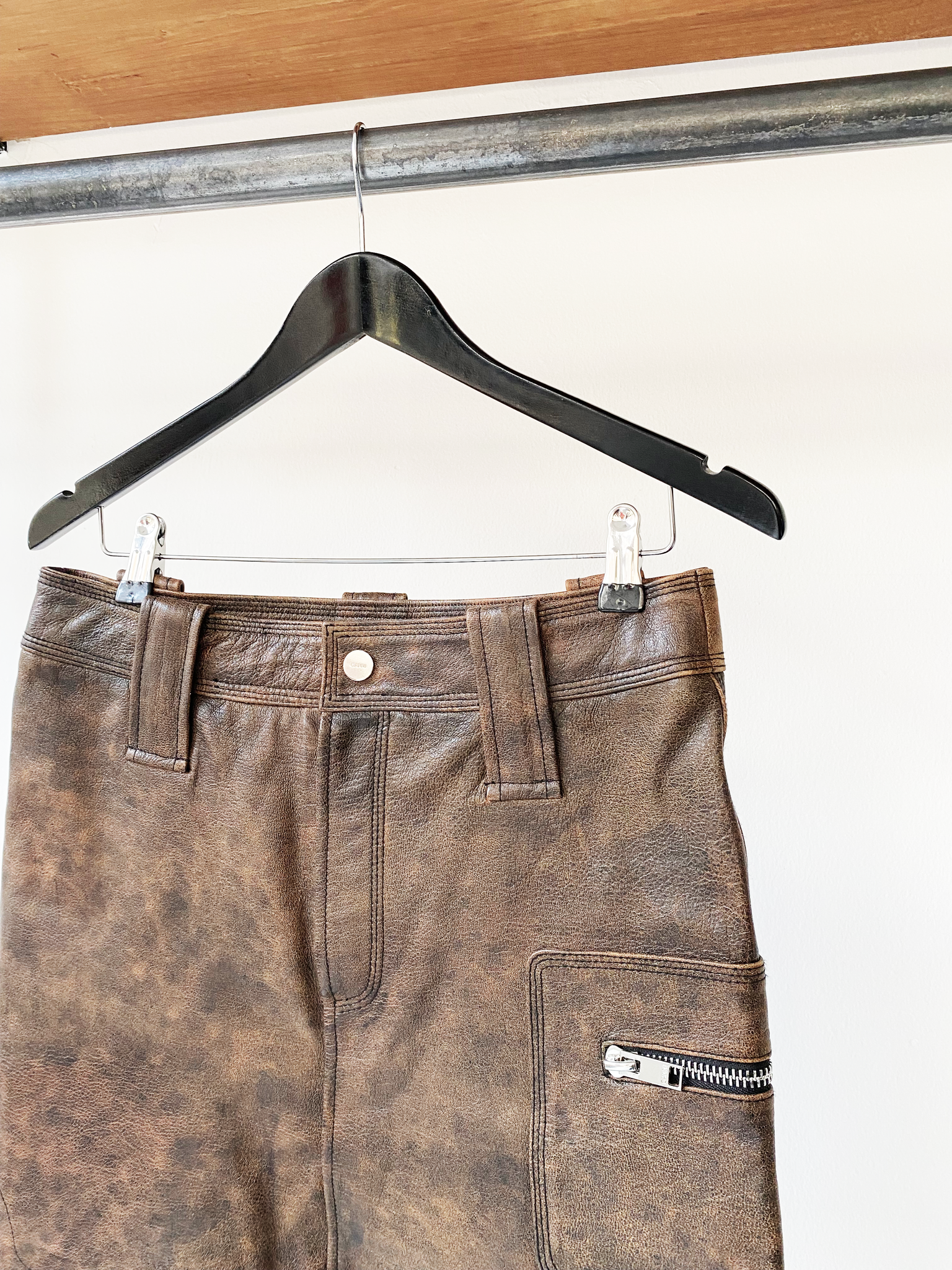 GANNI goat leather mini skirt size 38