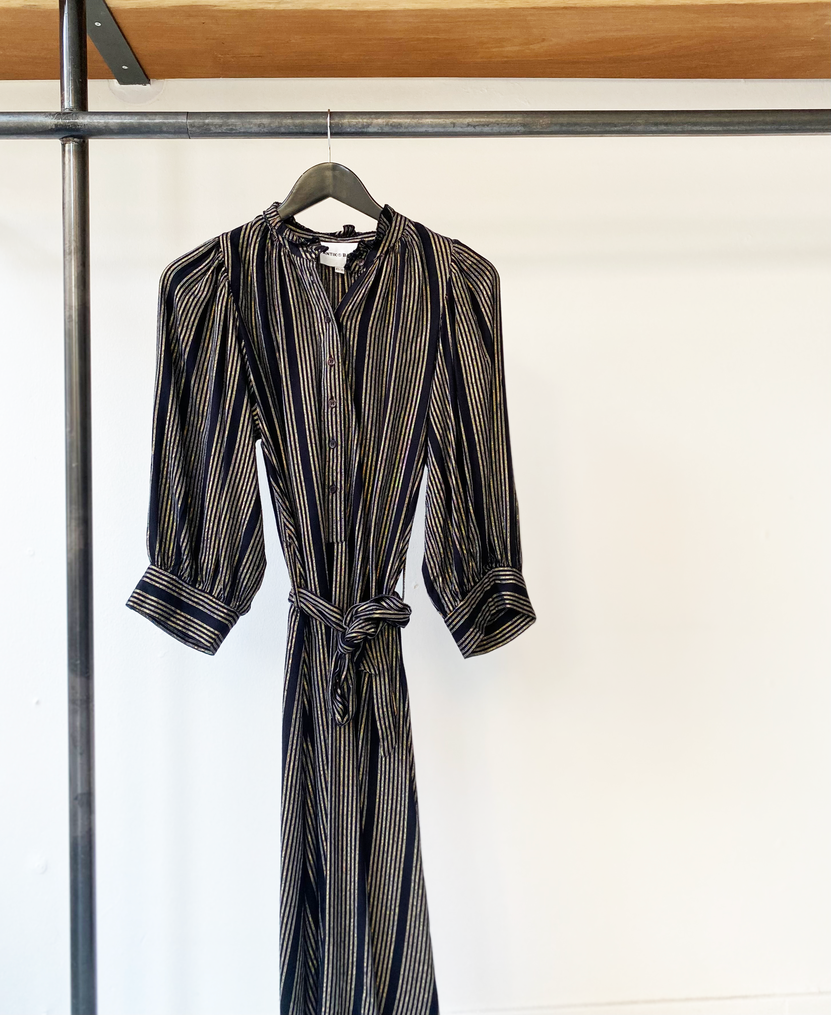 Antik Batik metalized belted dress size XS/36