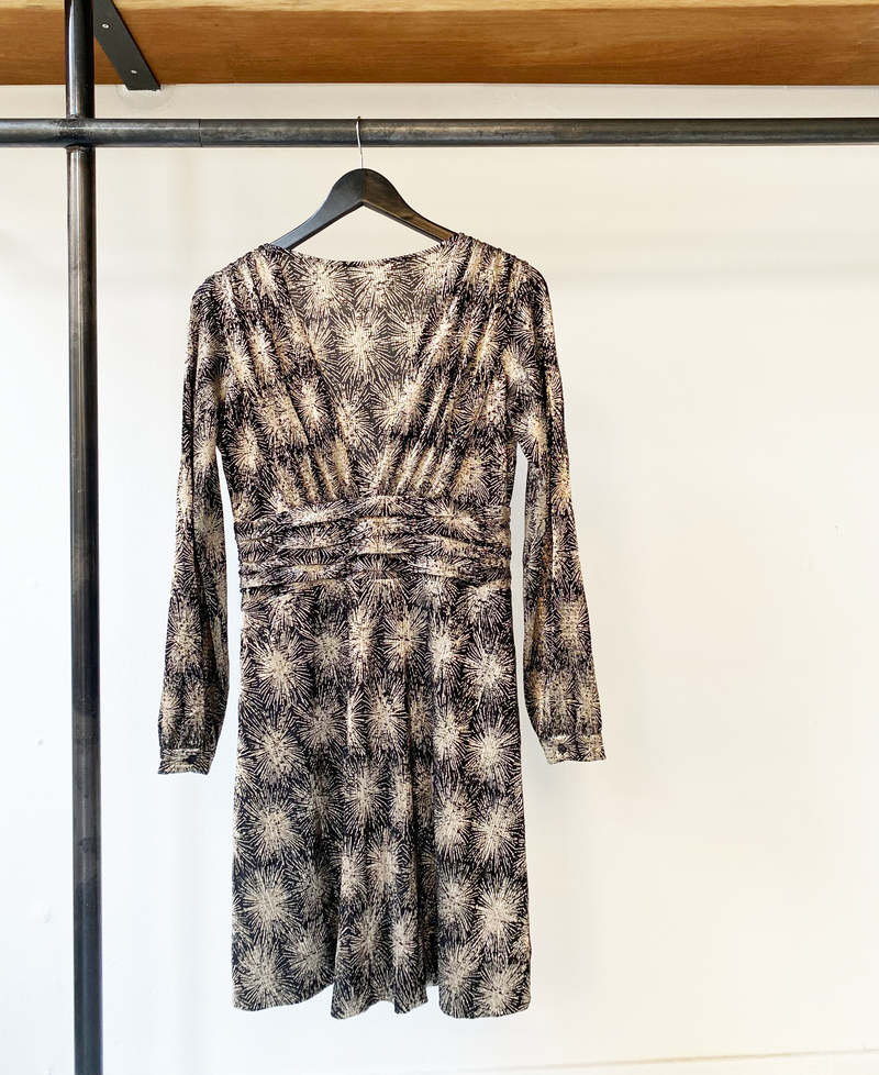 Antik Batik silver thread v-neck dress size S