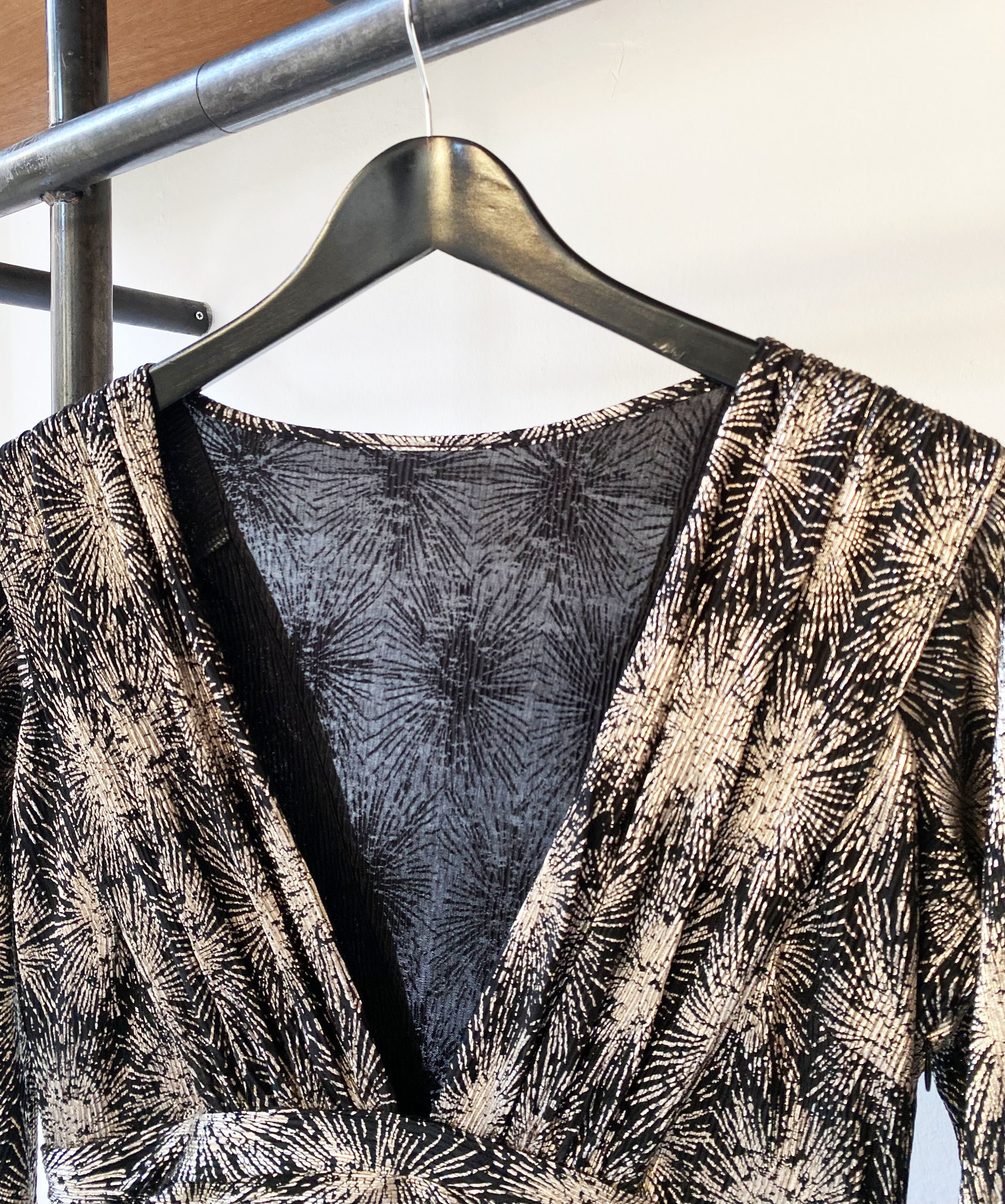 Antik Batik silver thread v-neck dress size S