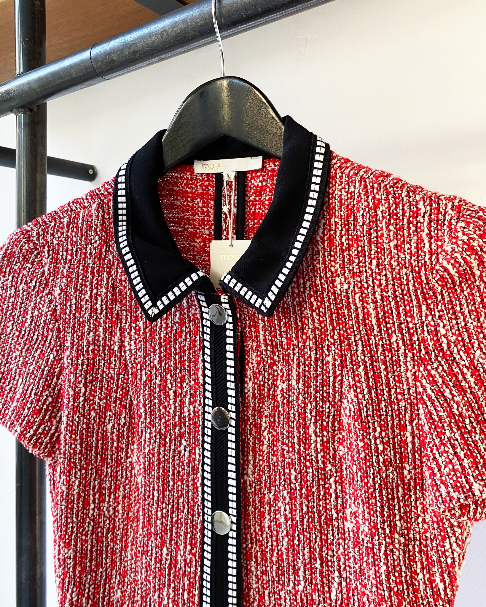 Maje tweed button down dress size fr34