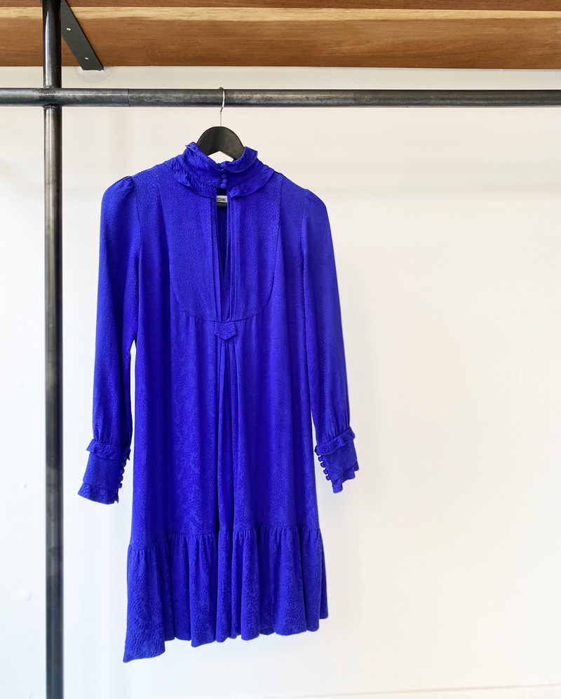 Moschino silk purple collar dress size 38
