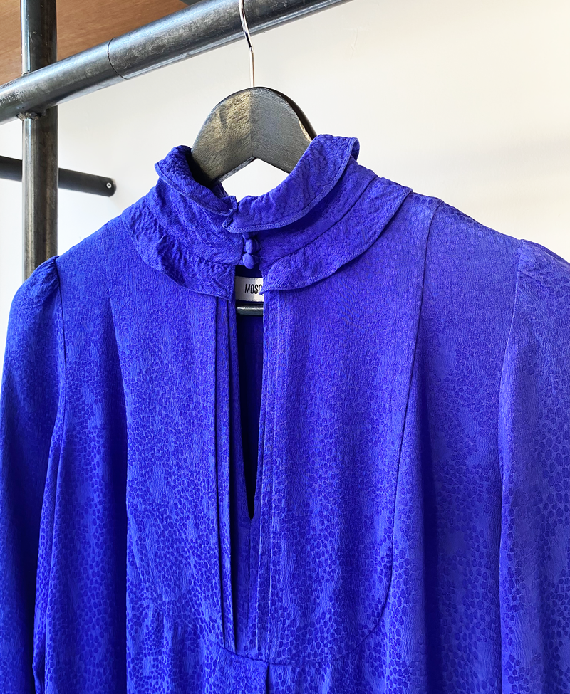 Moschino silk purple collar dress size 38