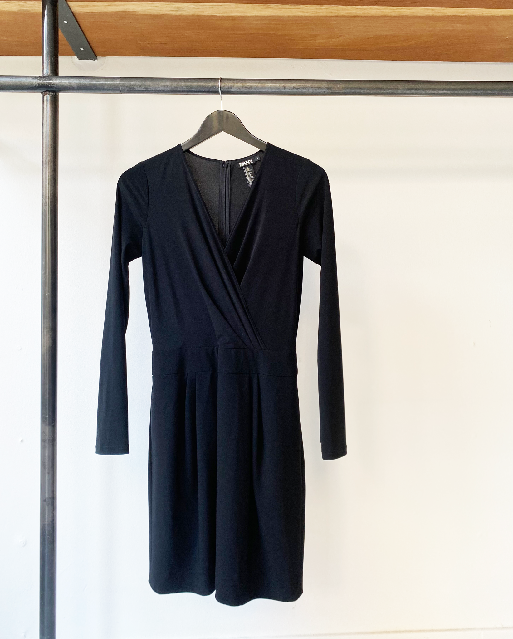 DKNY black wool blend dress size 4