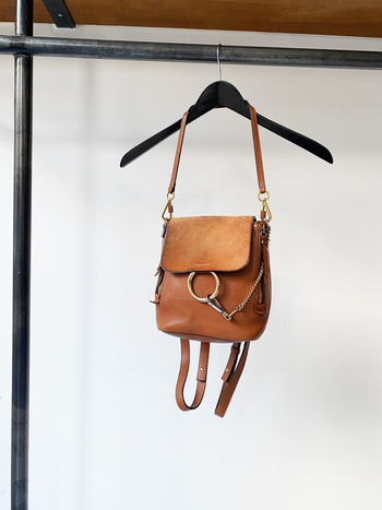 Chloé cognac leather chain backbag