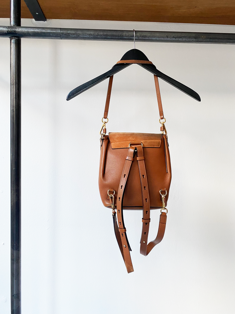 Chloé cognac leather chain backbag