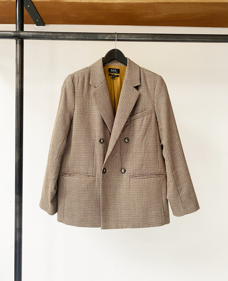 A.P.C. brown houndstooth motif jacket size 38