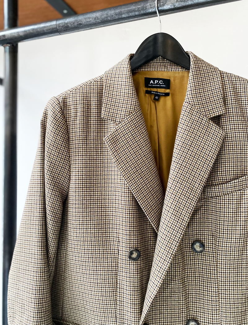 A.P.C. brown houndstooth motif jacket size 38
