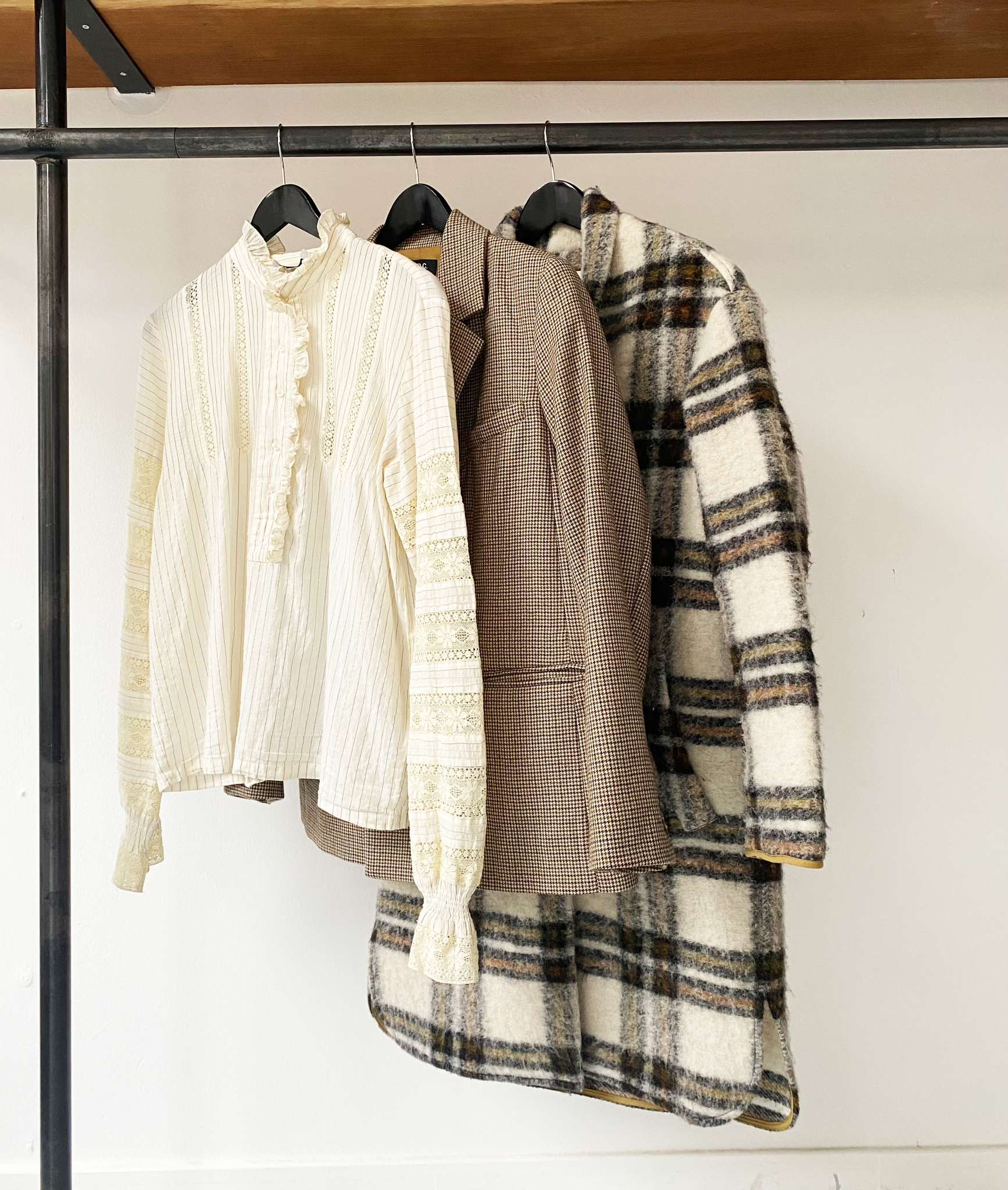 Isabel Marant Étoile ecru wool checkered coat size 34