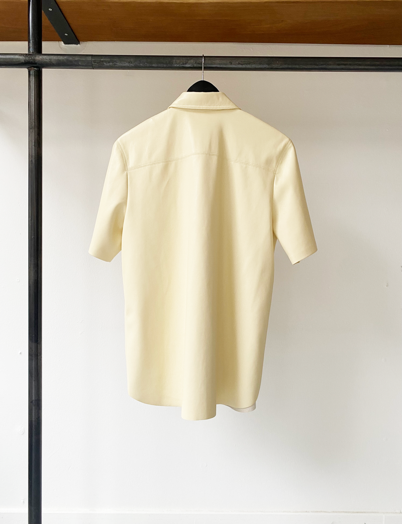 Nanushka faux leather ivory sleeveless shirt size XL