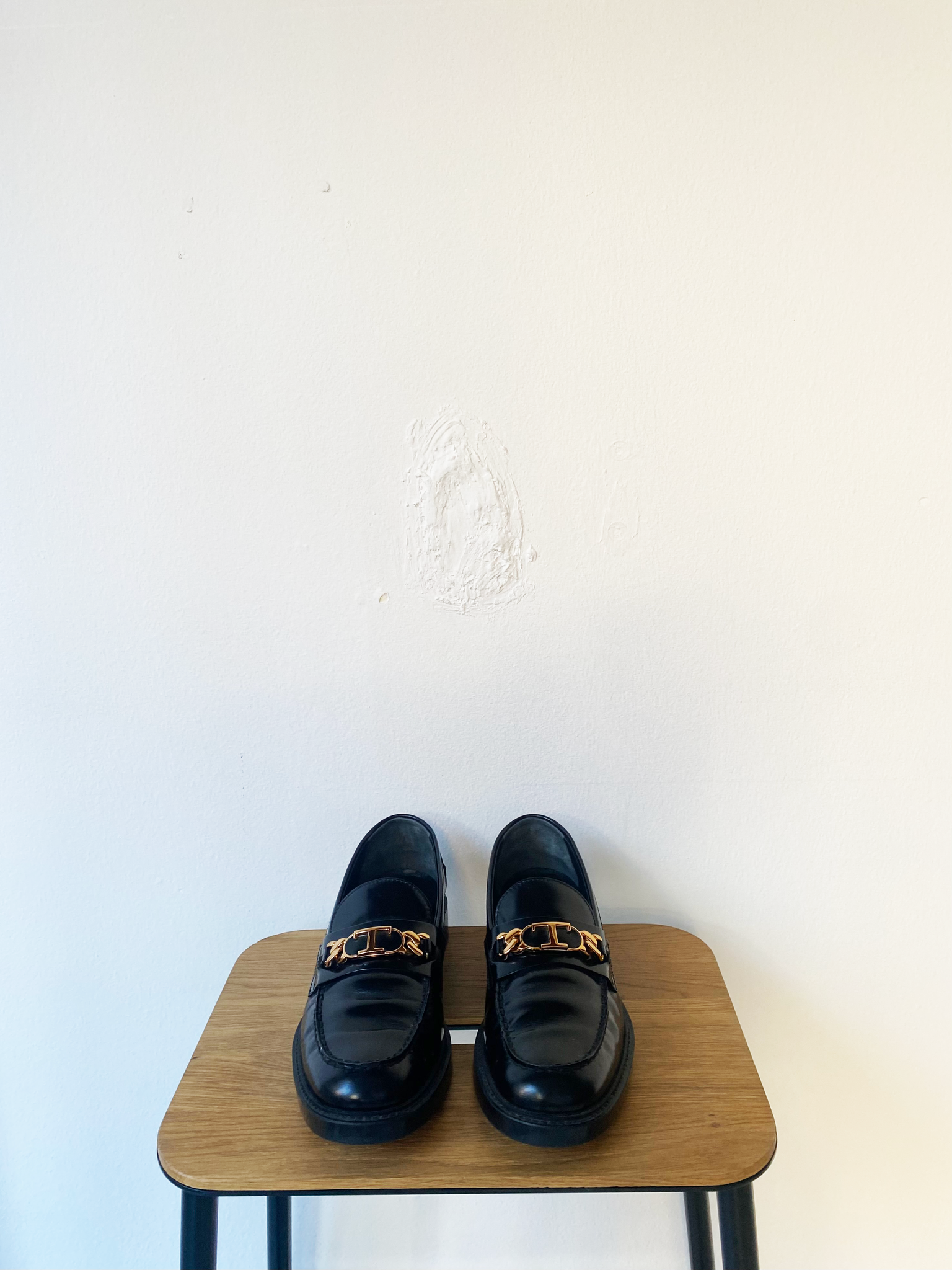 Tod's patent leather logo loafers size 38.5