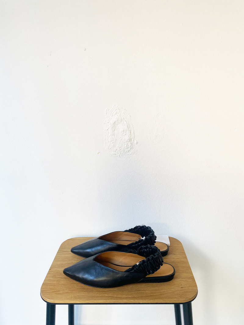 Isabel Marant black leather slingback loafers size 38