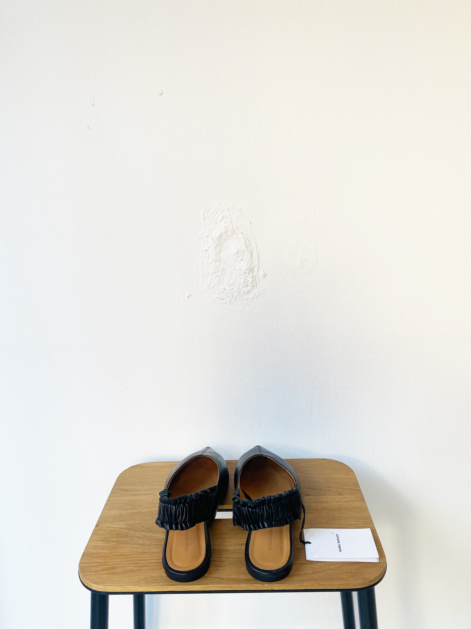 Isabel Marant black leather slingback loafers size 38