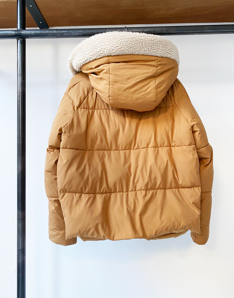 Embassy of Bricks and Logs camel down jacket size L