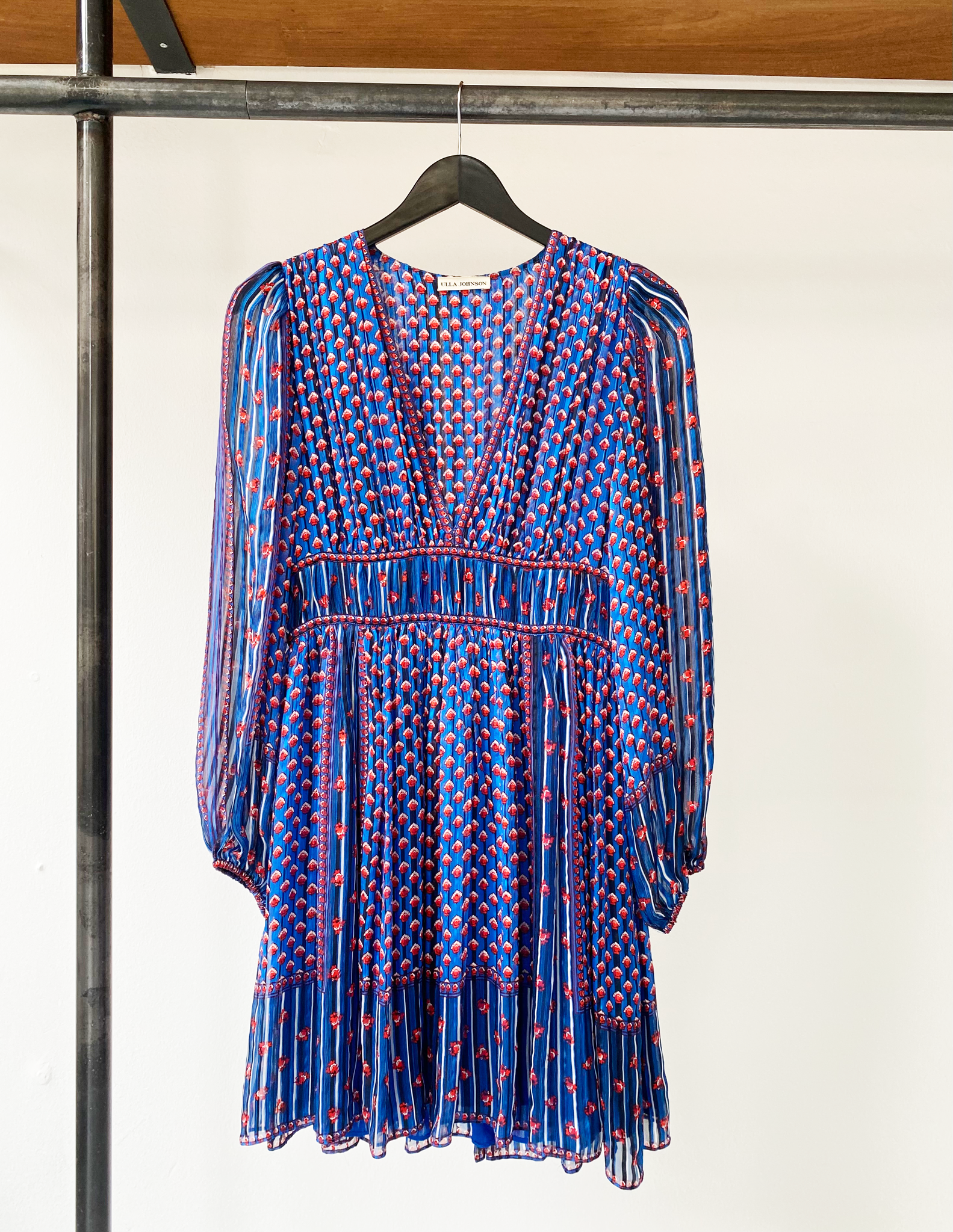 Ulla Johnson silk pattern pleated dress size 4
