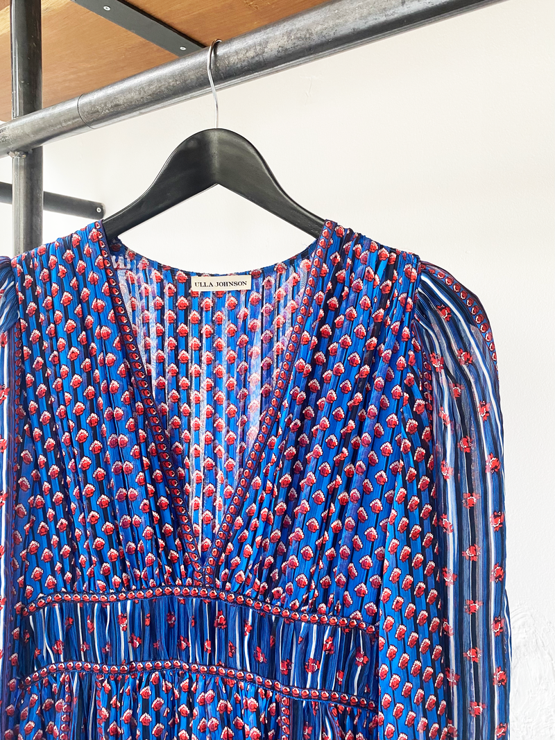 Ulla Johnson silk pattern pleated dress size 4
